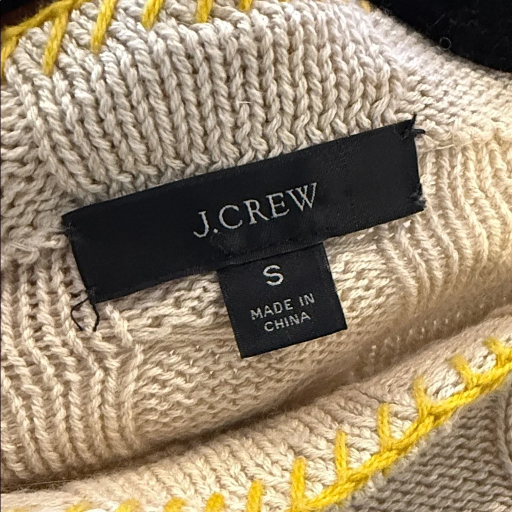 J. Crew Cream Cable Knit Sweater